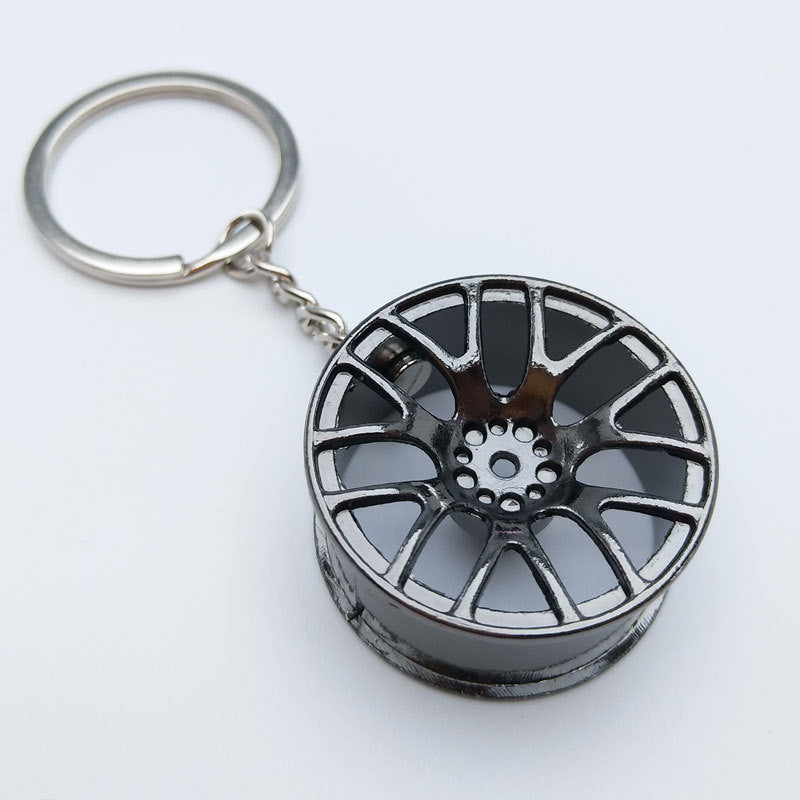 Metal Car Tire Keychain - 4 Colors