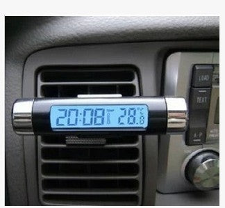 Car Clip-on LCD Clock Thermometer