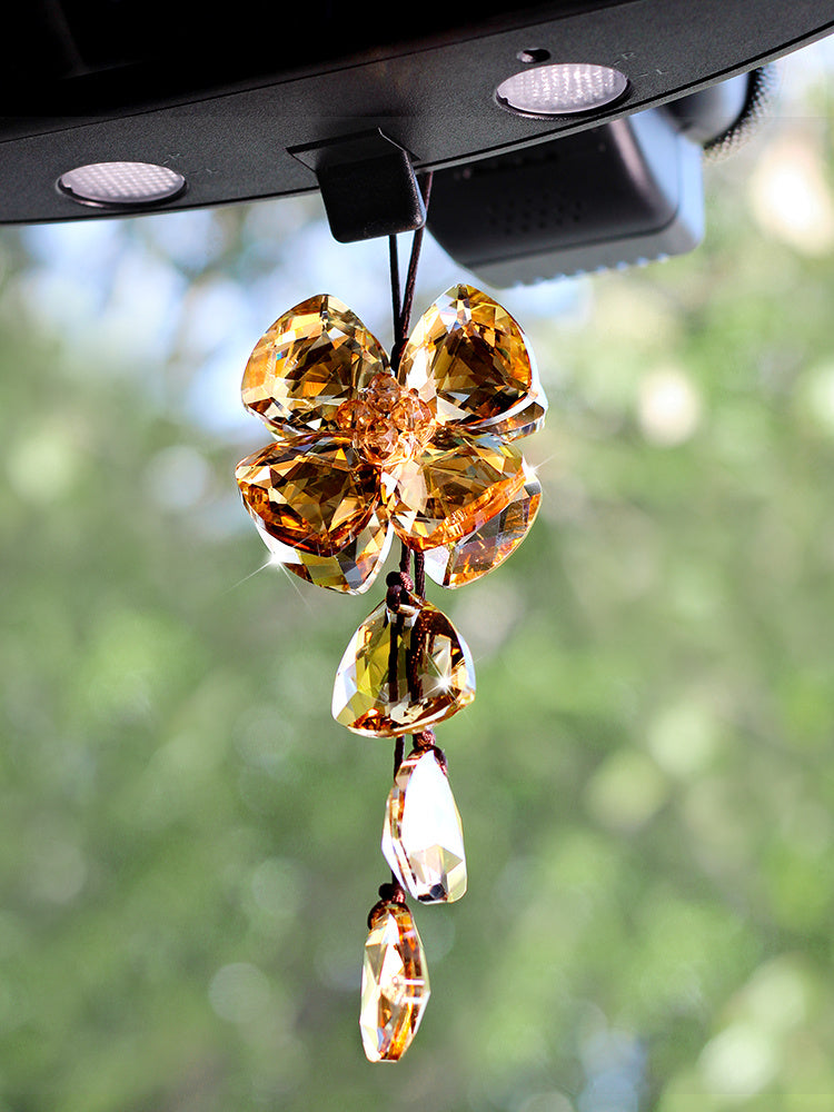 Crystal Four Leaf Car Pendant