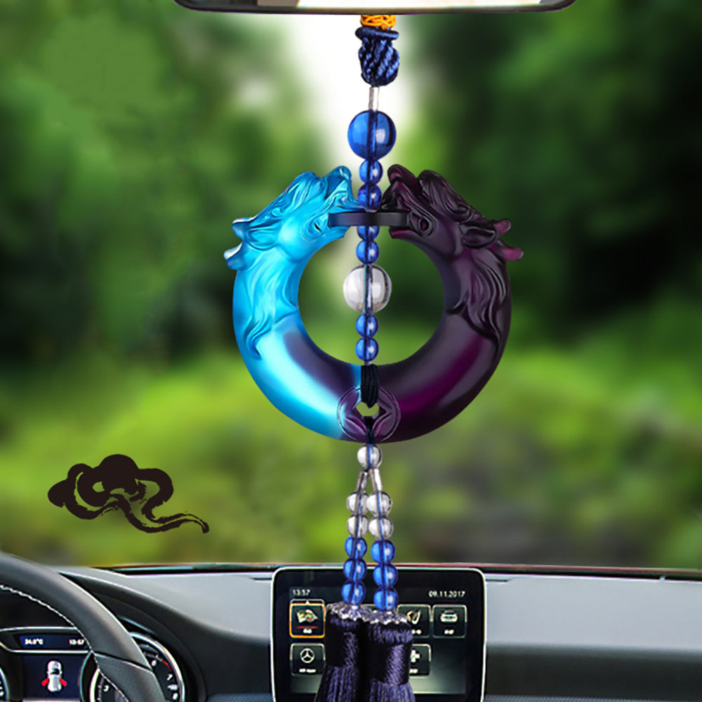 Colored Glaze Car Tassel Pendant